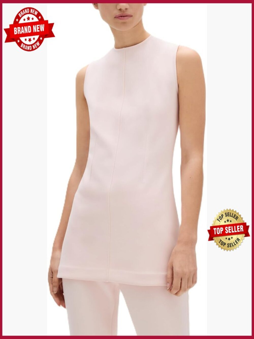 Tailored Knit Tunic - Sleeveless Crewneck